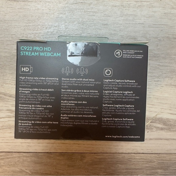 Logitech C922 Pro Stream 1080 Video Streaming, Recording and Video Calling Black - Picture 3 of 12